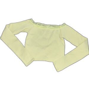 Out From Under Green Crop Long Sleeve Size Xs